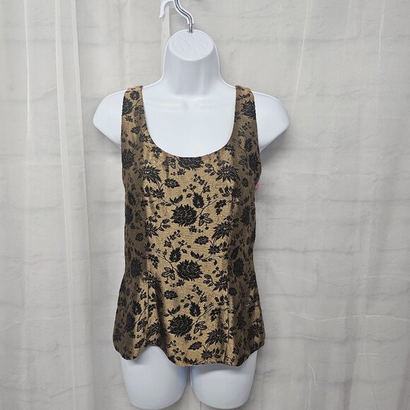 Vintage Dana Buchman Y2K Tank Floral Goth Whimsigoth Dark Coquette 6 - Picture 1 of 10
